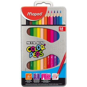 ფერადი ფანქარების ნაკრები MAPED 832014 Color Peps Metal Box, 12ც