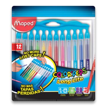 ფლომასტერების ნაკრები Maped 845045 - Color Peps Long Life Innovation - 12 ფერი
