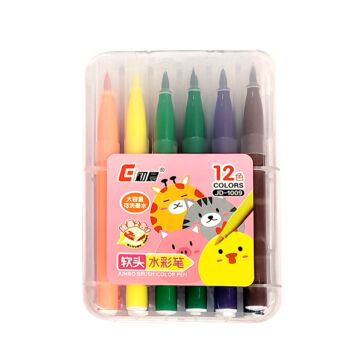 ფლომასტერების ნაკტები - 12 ფერი - Colored Jumbo Brush Pen - 12 colors