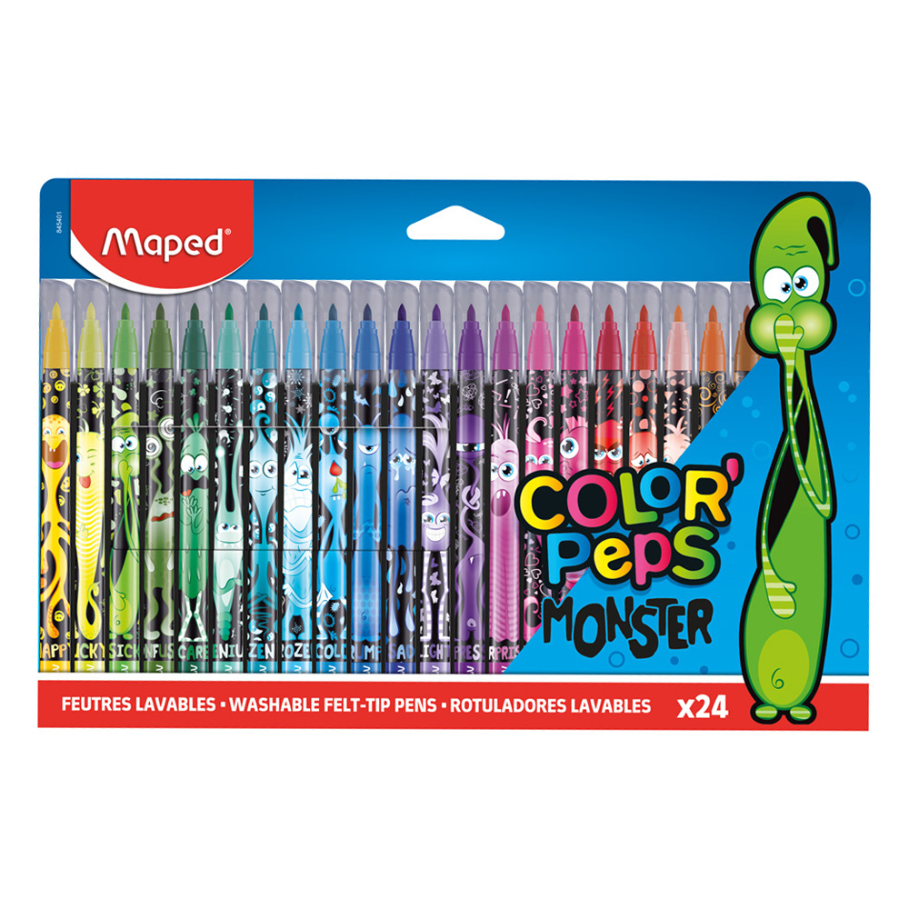 ფლომასტერი Maped 845401 - Color'Peps Monster - 24 ფერი pg-80489color მრავალფერიანი 