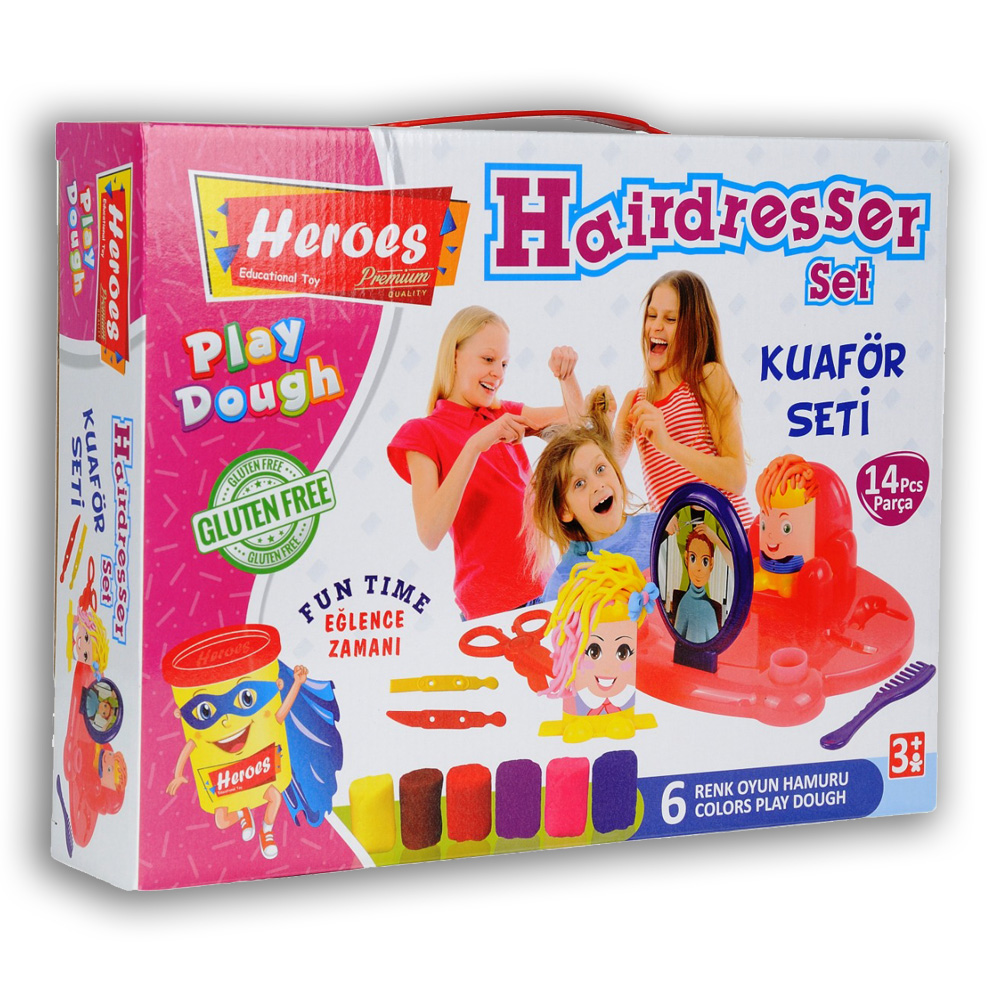 პლასტელინის ნაკრები - 6 ფერი - Heroes - Haidresser - Play Dough Set pg-80758color Multiple 