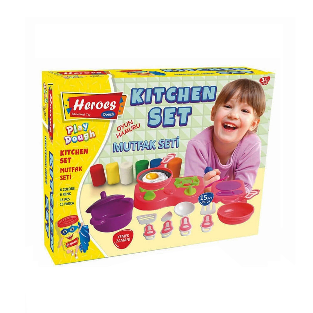 პლასტელინის ნაკრები - 6 ფერი - Heroes - Kitchen - Play Dough Set pg-80759color Multiple 