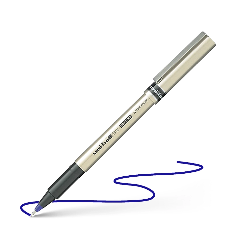 კალამი - როლერბოლი - Uniball - Fine Deluxe - Rollerball Pen - Blue pg-81234color ვერცხლისფერი 