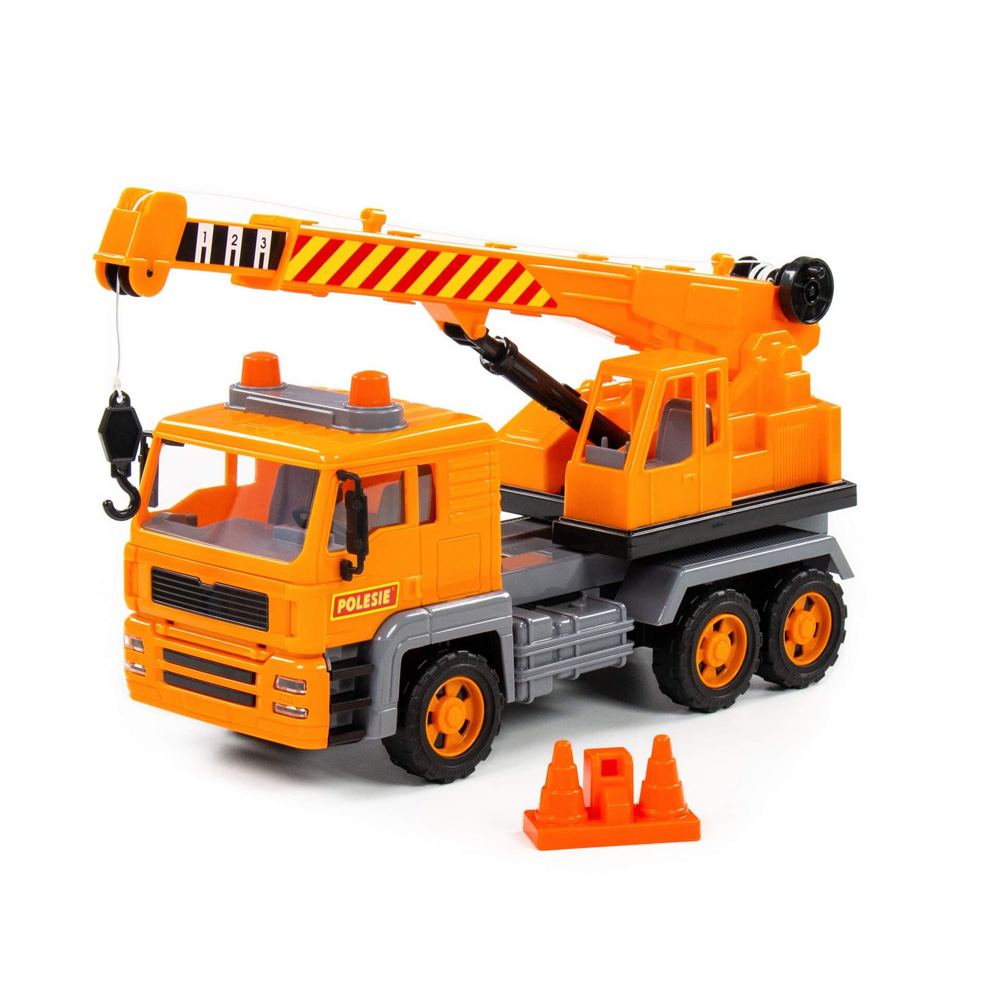 Polesie - 86716  - Diamond Crane Truck - სათამაშო ამწე მანქანა pg-81388color ნარინჯისფერი 