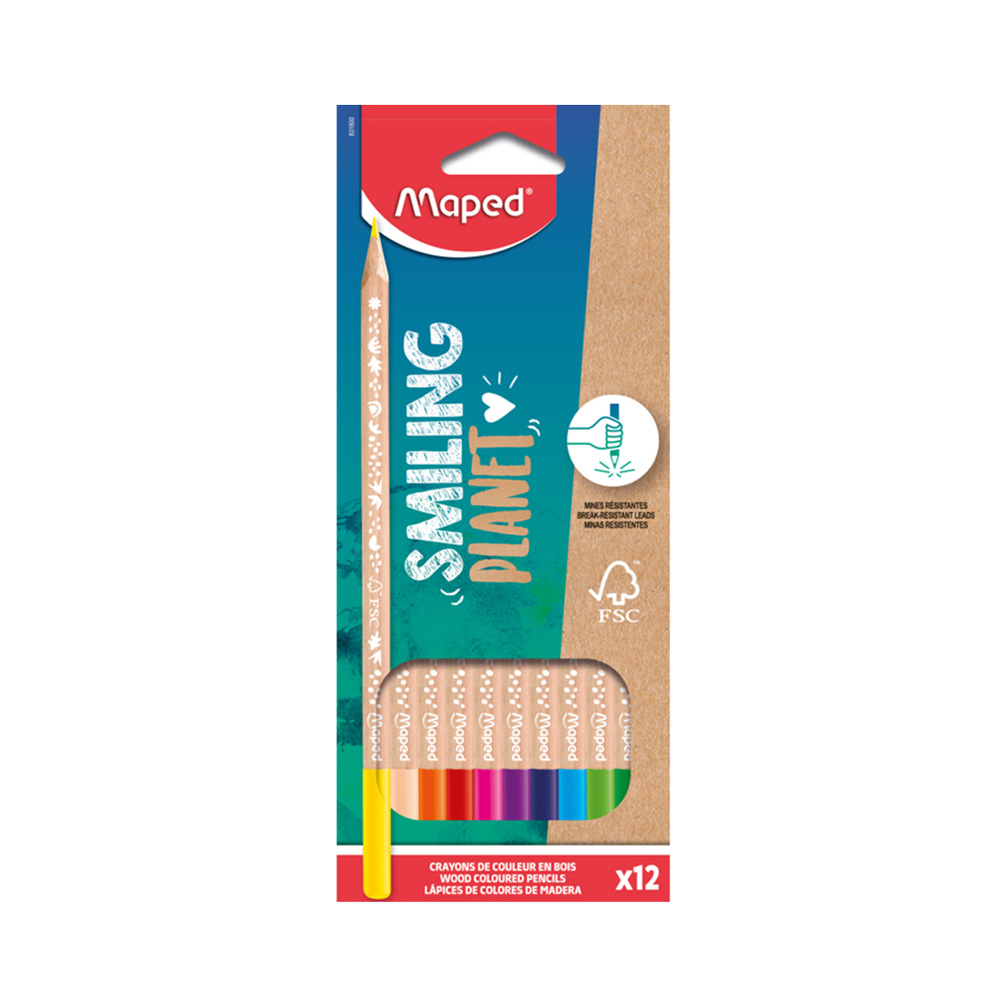 ფერადი ფანქრების ნაკრები - MAPED - Smiling Planet - Colored Pencils - 831800-FC pg-81857color მრავალფერიანი 