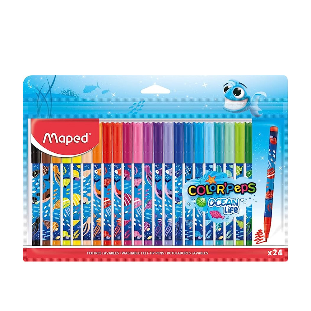 ფლომასტერების ნაკრები - Maped - 845703 - Color'Peps Ocean - Felt-tip-pens Set - 24 colors pg-81872color მრავალფერიანი 