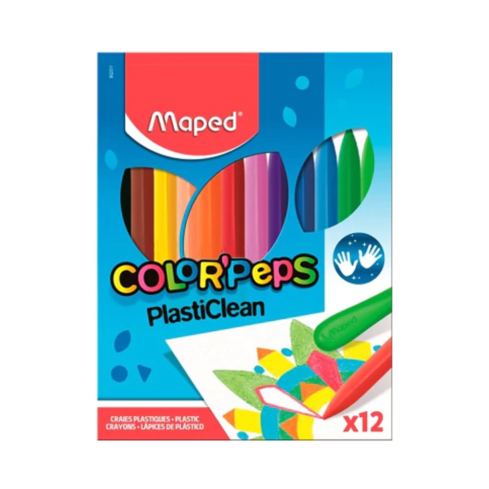 პასტელის ფანქარების ნაკრები - MAPED - 862011 Color Peps Plasticlean - 12 pcs pg-81886color მრავალფერიანი 