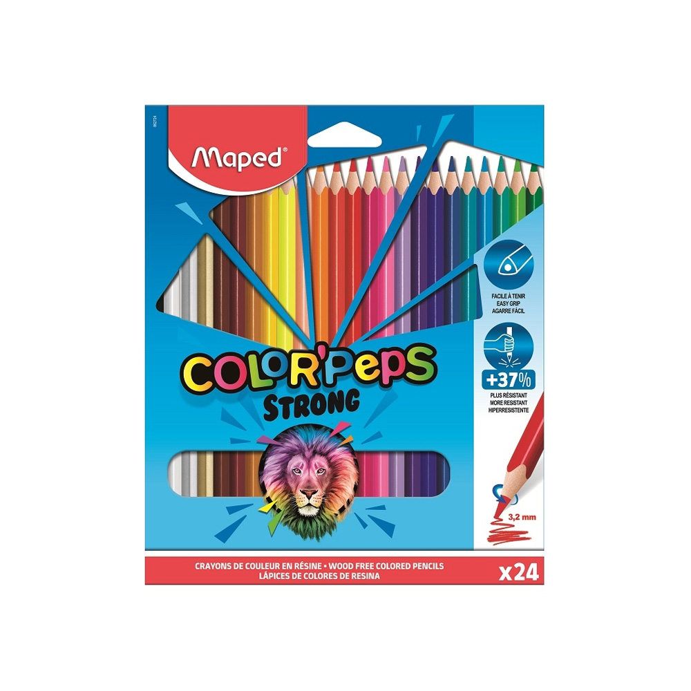 ფერადი ფანქრების ნაკრები - 24 ფერიანი - Maped - Colorpeps Strong - Colored Pencils Set - 24 pcs - 862724 pg-81893color მრავალფერიანი 