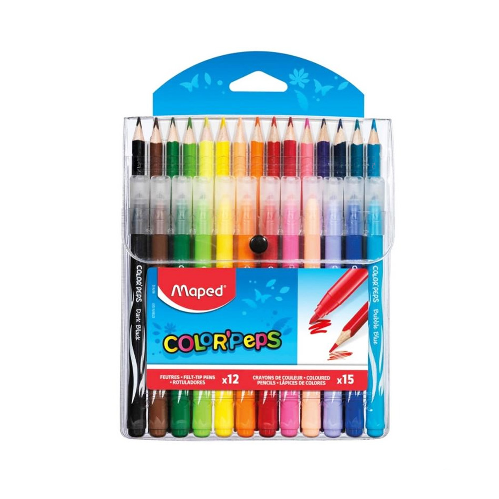 ფერადი ფლომასტერების და ფანქარების ნაკრები - MAPED - Colorpeps - Coloured Felts Pencils Combo Set - 27 pcs - 897412 pg-81897color მრავალფერიანი 