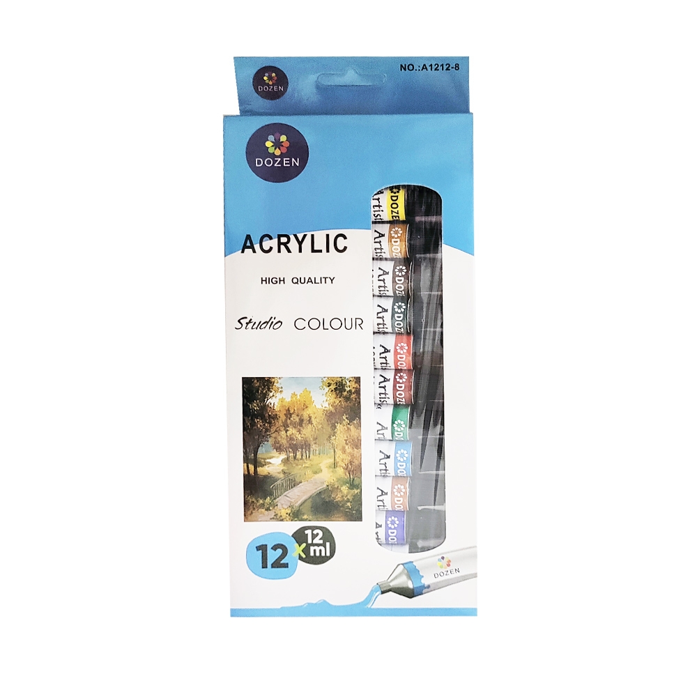 აკრილის საღებავი 12ფერიანი a-1212-8 pg-82001 