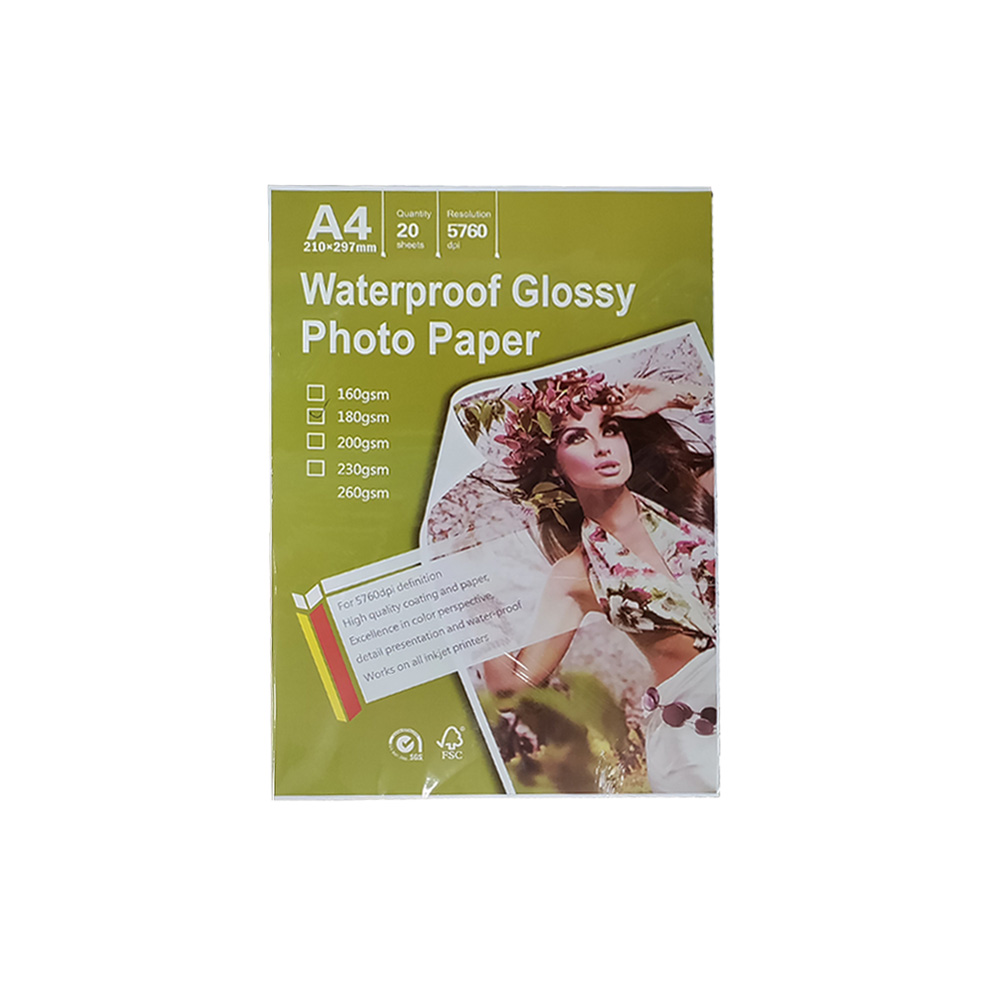 ფოტო ქაღალდი A4 - Photo Paper - Glossy - 20 sheets 180gsm pg-82257color თეთრი 