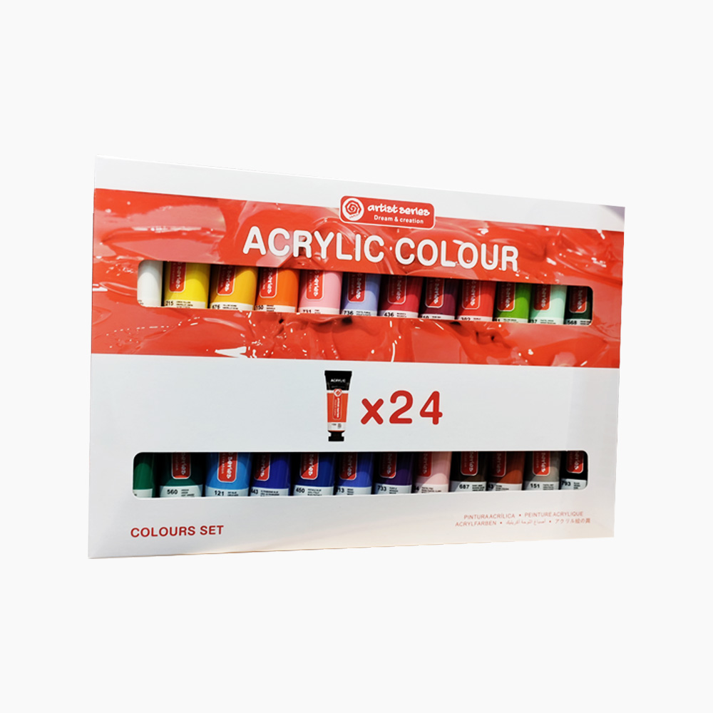 აკრილი - საღებავების ნაკრები - Sheloi -  Acrilyc Paints Set - WX02.A24022 - 24 color -22ml pg-82282 