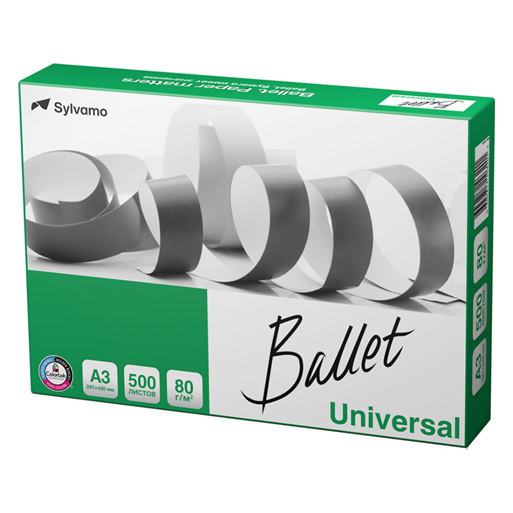 საოფისე ქაღალდი - Ballet Universal A3 - 80 გრ - 500 ფ. pg-06248color თეთრი 