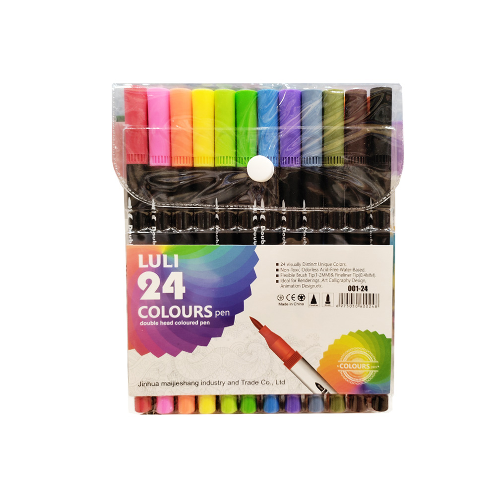 ფლომასტერების ნაკრები - 24 ცალი - Luli - Double Head Colored Pen Set - 001-24 pcs pg-82630 