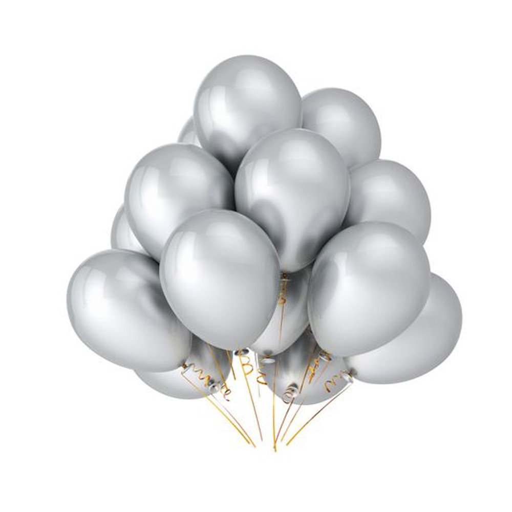 ბუშტების ნაკრები - Yehua - Balloons Set - ball-2-silver - 100 pcs - 10'' pg-82642 