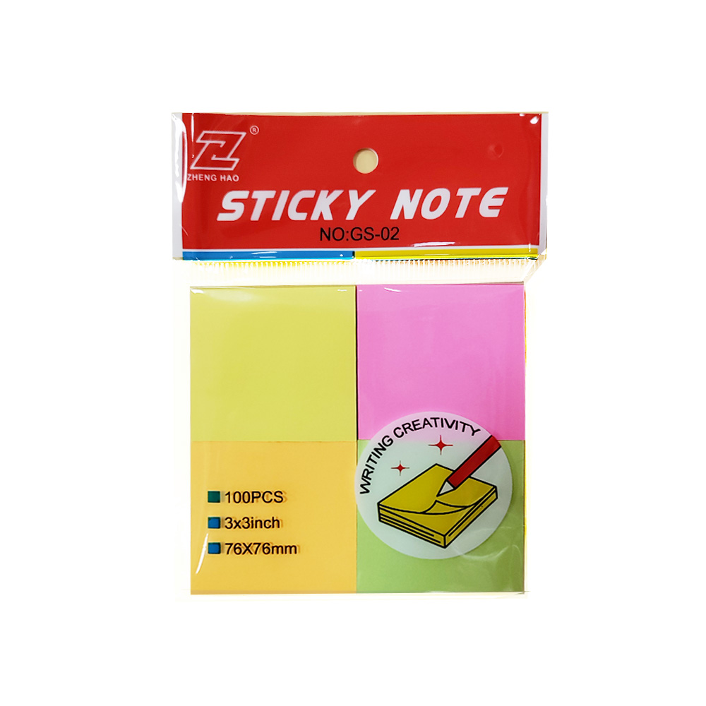 ჩასანიშნი ფურცლები - Zheng Hao - Colors Sticky Notes - GS-02 x4 - 100 sheets pg-82704 