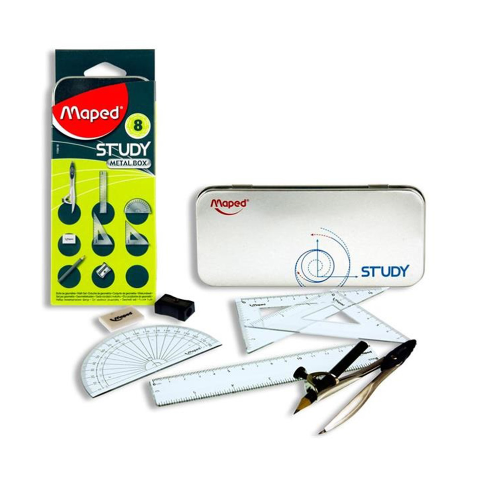 ნაკრები ხაზვისთვის ფარგალი + სახაზავები, Maped - 119418 - Study pg-68385 