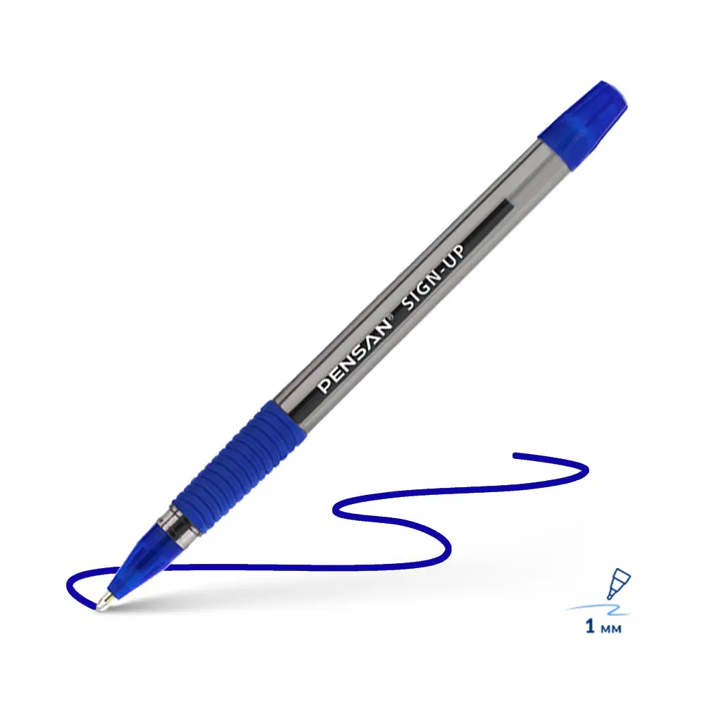 PENSAN - 2410/12 - Sign Up - blue - კალამი ბურთულიანი ლურჯი - 1,0mm pg-83321color გამჭივალე 