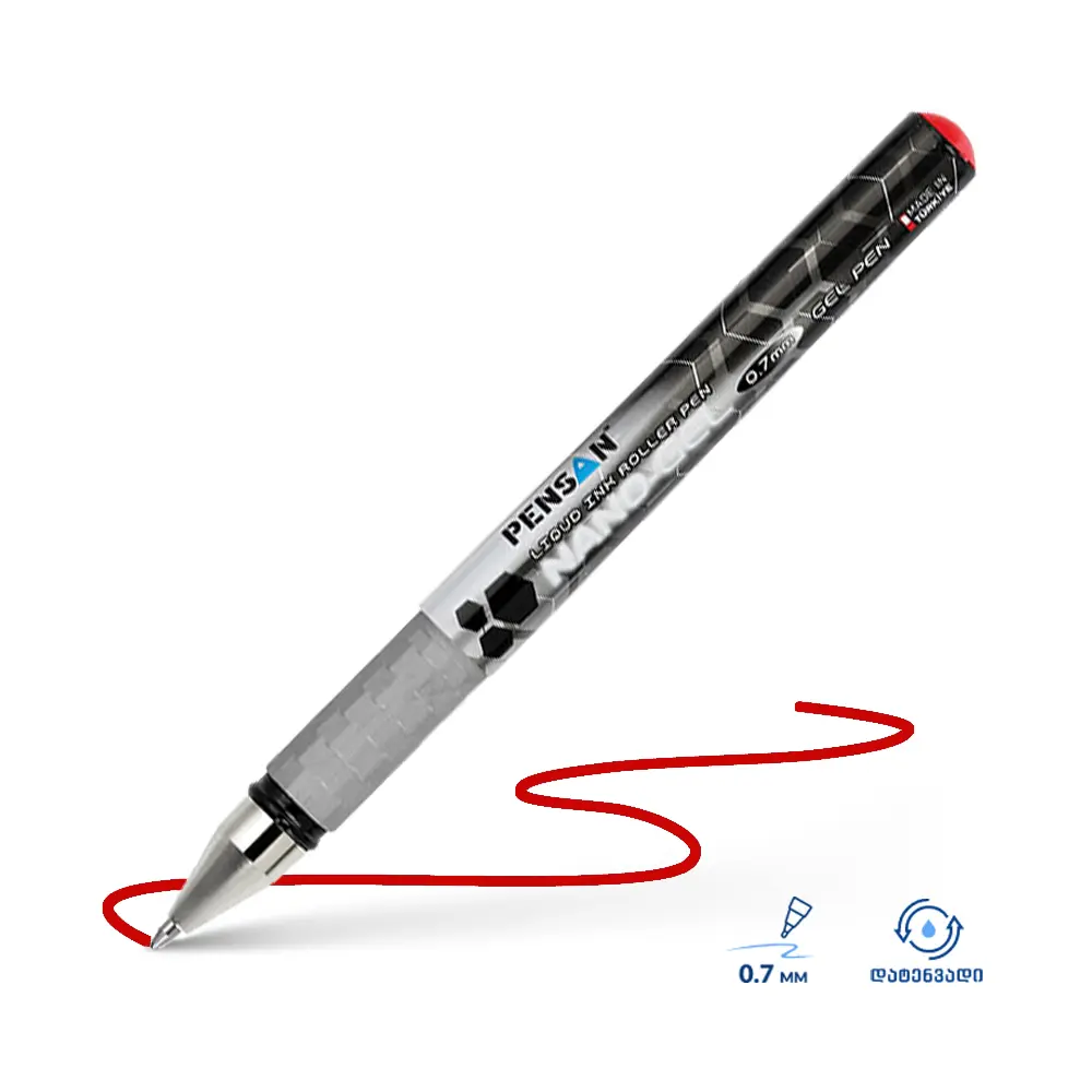PENSAN - 6020/12 - Nano Gel - red - კალამი 0.7mm - წითელი pg-83322 