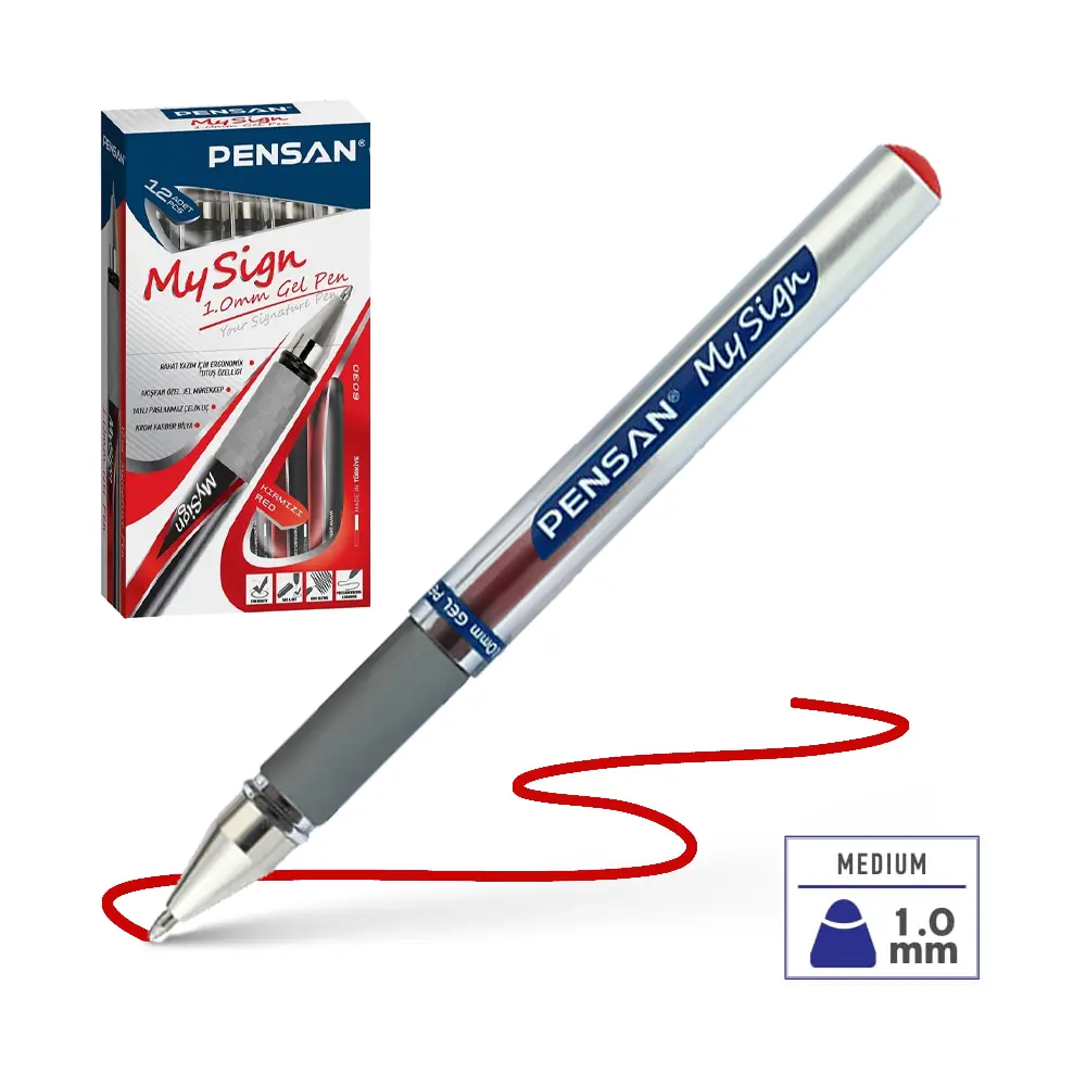 PENSAN - 6030 - My Sign - კალამი გელიანი - წითელი - 1.0 mm pg-83324 