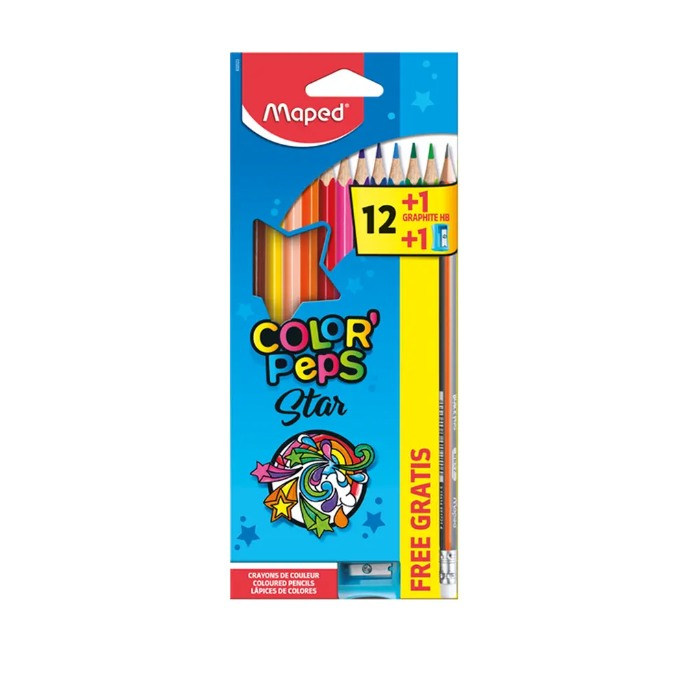 Maped - 832023 - Pencils Colorpeps x12 +1bp +1ps Box - ფერადი ფანქრების ნაკრები mp-832023 pg-83501 
