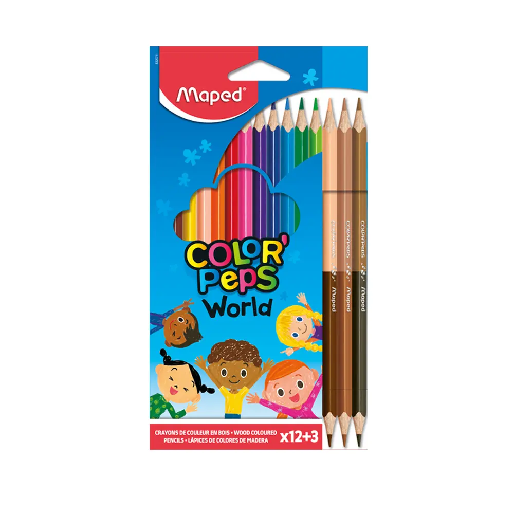 Maped - 832071 - Pencils x12 + 3 Duo Skin Tones - ფერადი ფანქრების ნაკრები mp-832071 pg-83502 
