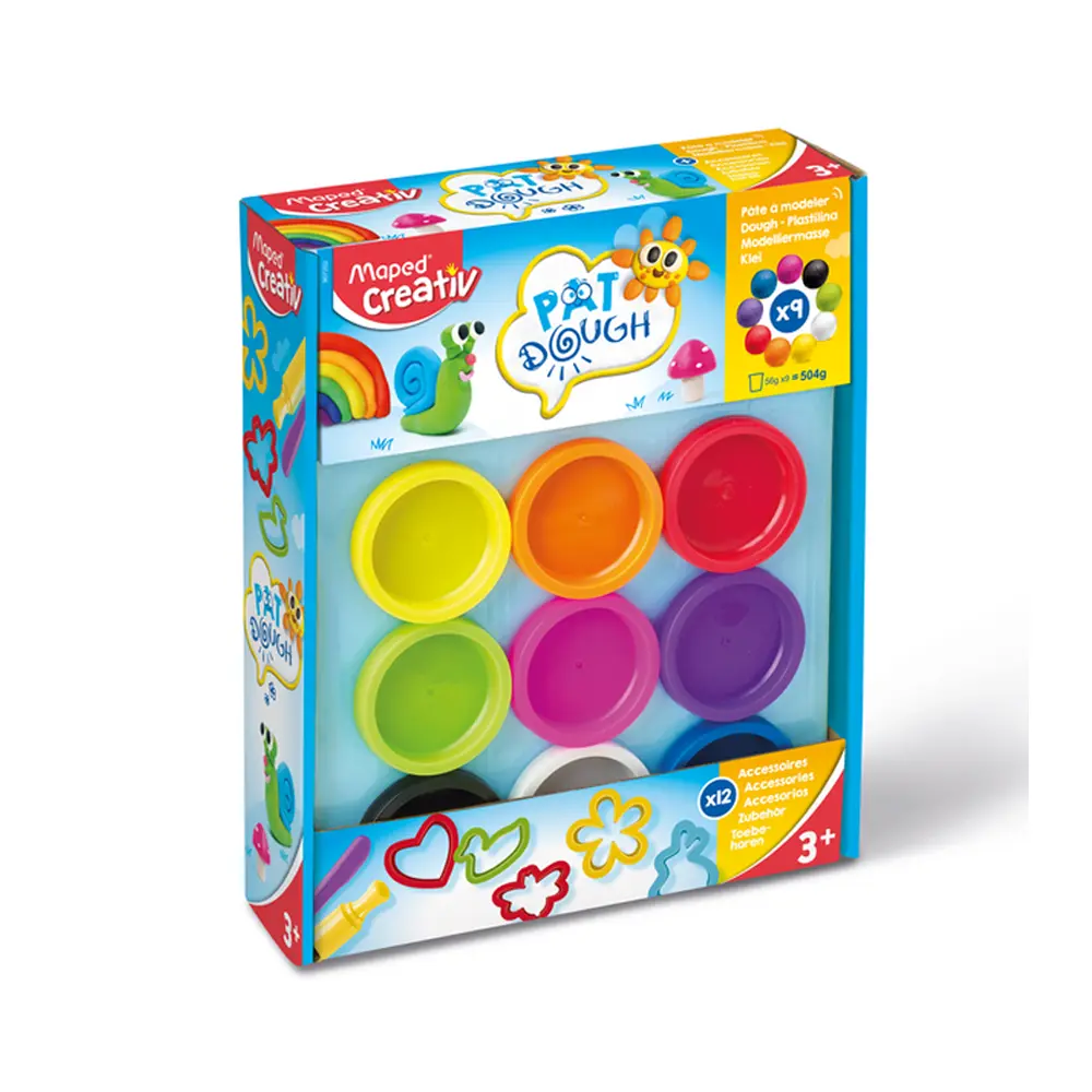 Maped - 907202 - Pat Dough - 9x Pots + 12x Accessories - პლასტელინები - კრეატიული ნაკრები  mp-907202 pg-83524 