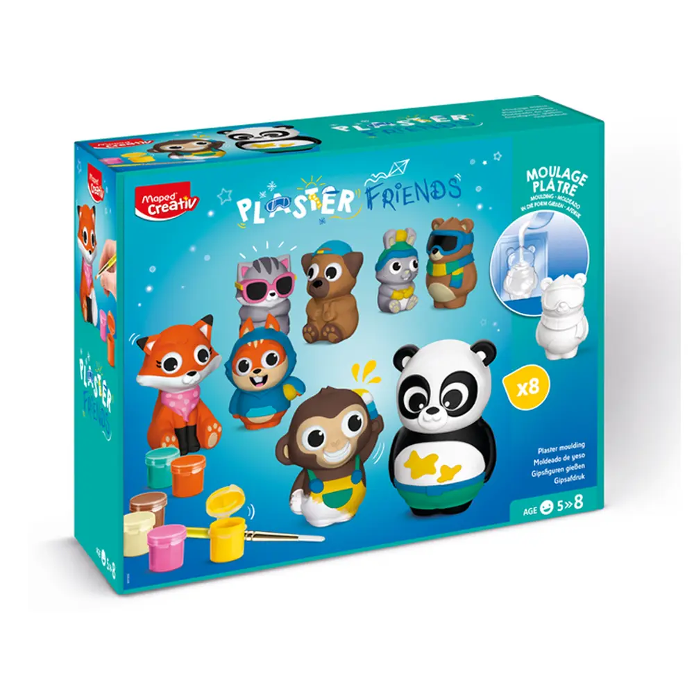 Maped - 907209 - Plaster Friends - Maxi Set 8 Figurines - მოსახატი ფიგურები - კრეატიული ნაკრები mp-907209 pg-83525 