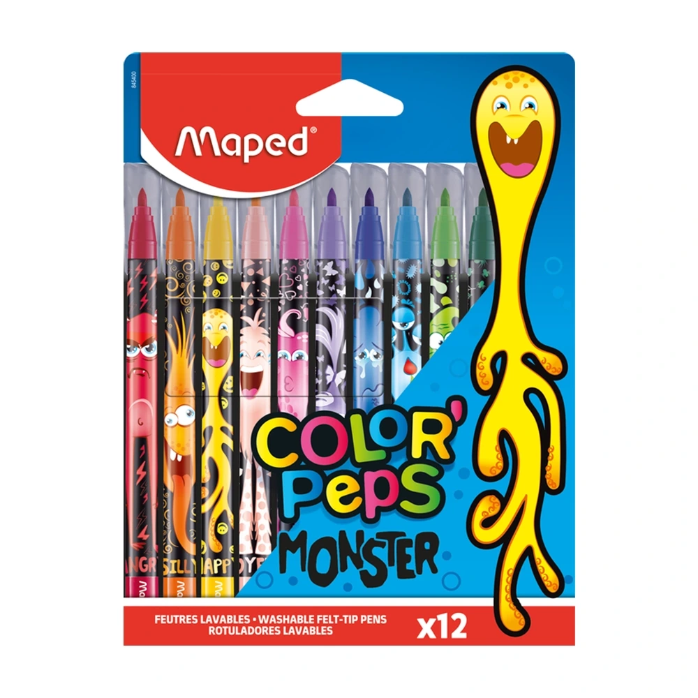 Maped - 845400 - ColorPeps - Felt Tips Monster X12 - ფლომასტერების ნაკრები pg-83803 