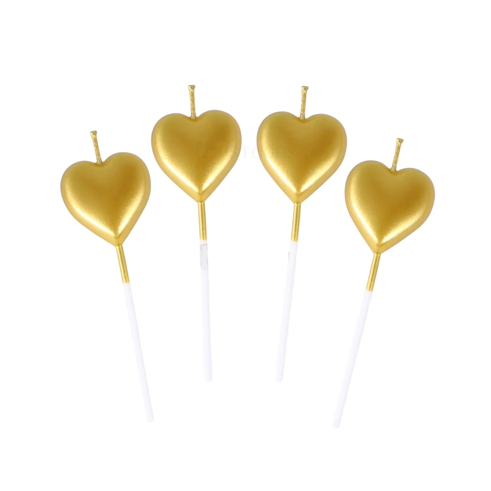 სადღესასწაულო სანთელი (გული) sant-04SQ-1-gold pg-83965 