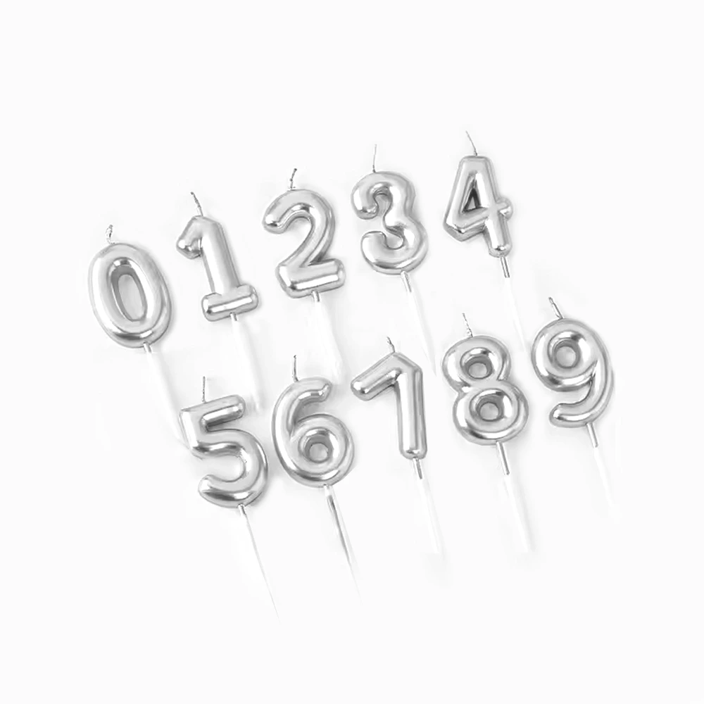 სადღესასწაულო სანთელი (ვერცხლისფერი ციფრები,დიდი) sant-2101Q-2 pg-83968 