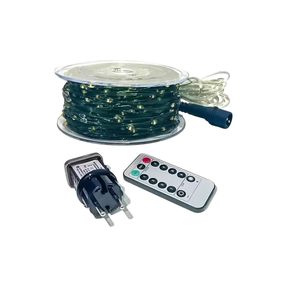 Christmas Tree Lighting - 9280-1 - 200m  2000 light - საშობაო ნათება - ყვითელი განათება pg-85019 