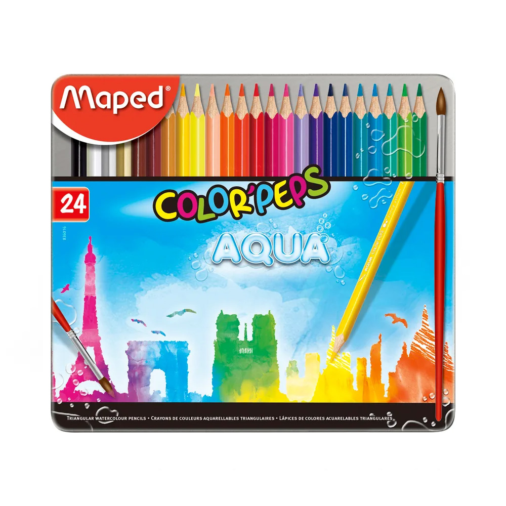 ფერადი ფანქარების ნაკრები - MAPED - 836016 - Color Peps Aqua -  24 colors pg-79226color მრავალფერიანი 