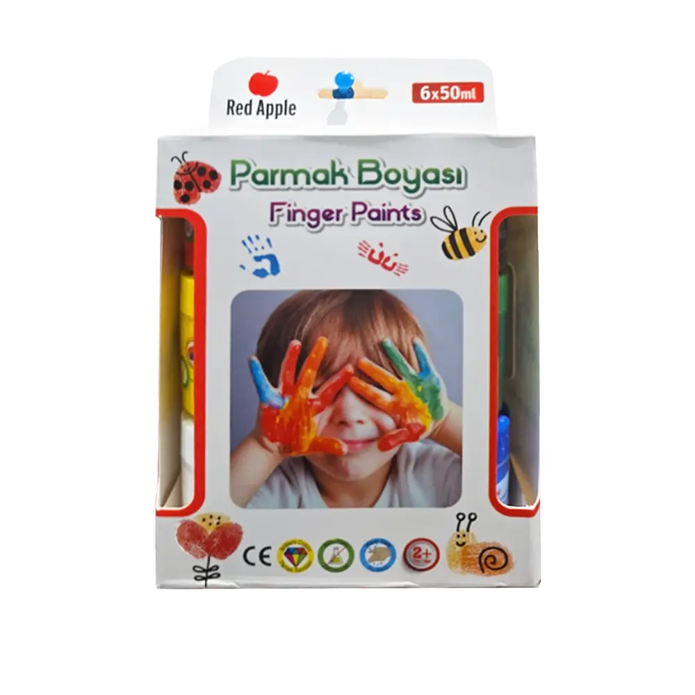 RED APPLE - RP50-6 - Finger Paint - ხელით სახატავი საღებავი 6x50ml pg-85104color მრავალფერიანი 