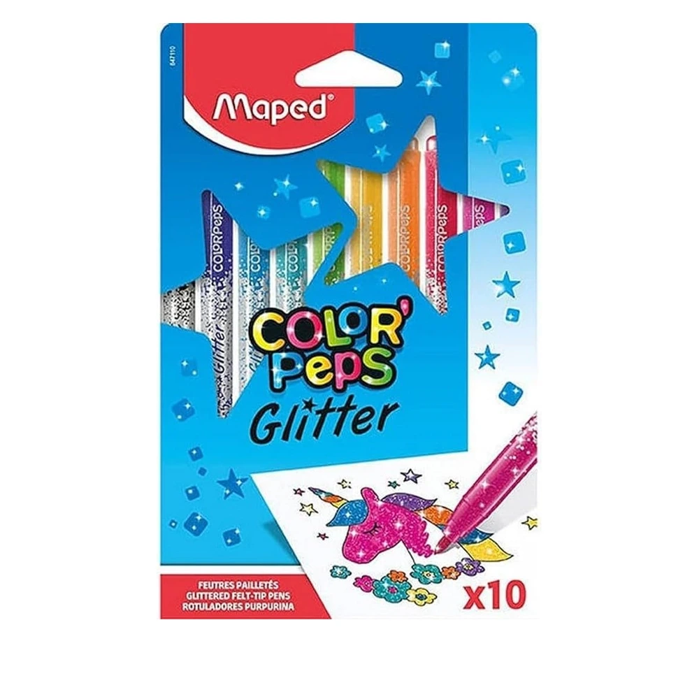 Maped - 847110 - ColorPeps Glitter - ფლომასტერების ნაკრები x10 ფერი pg-85128 