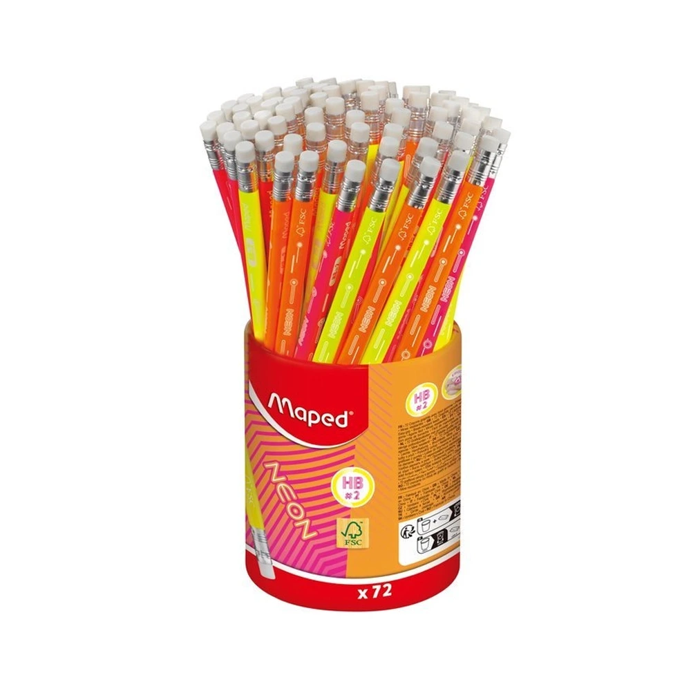 Maped - 853789fc - Fsc Neon - გრაფიტის შავი ფანქარი-HB საშლელით pg-85137 