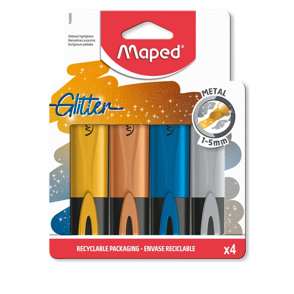 Maped - 742000 - FluoPeps Classic - Metallic X4 - ტექსტის მოსანიშნი მარკერი x4 pg-85139 