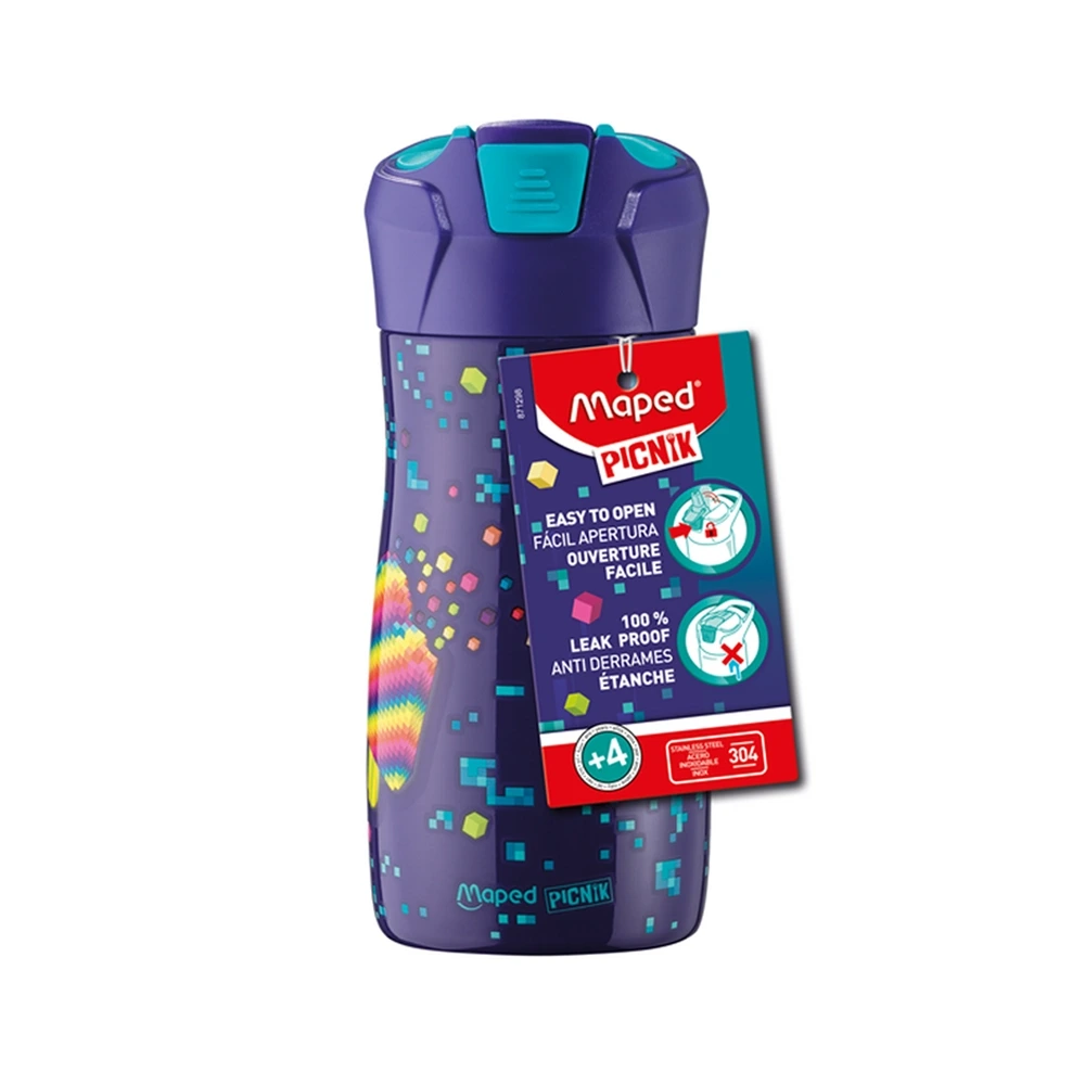 Maped - 871298 - Pixel Party - Water Bottle 430ml - უჟანგავი ფოლადის ბოთლი - 430მლ pg-85164color ლურჯი 