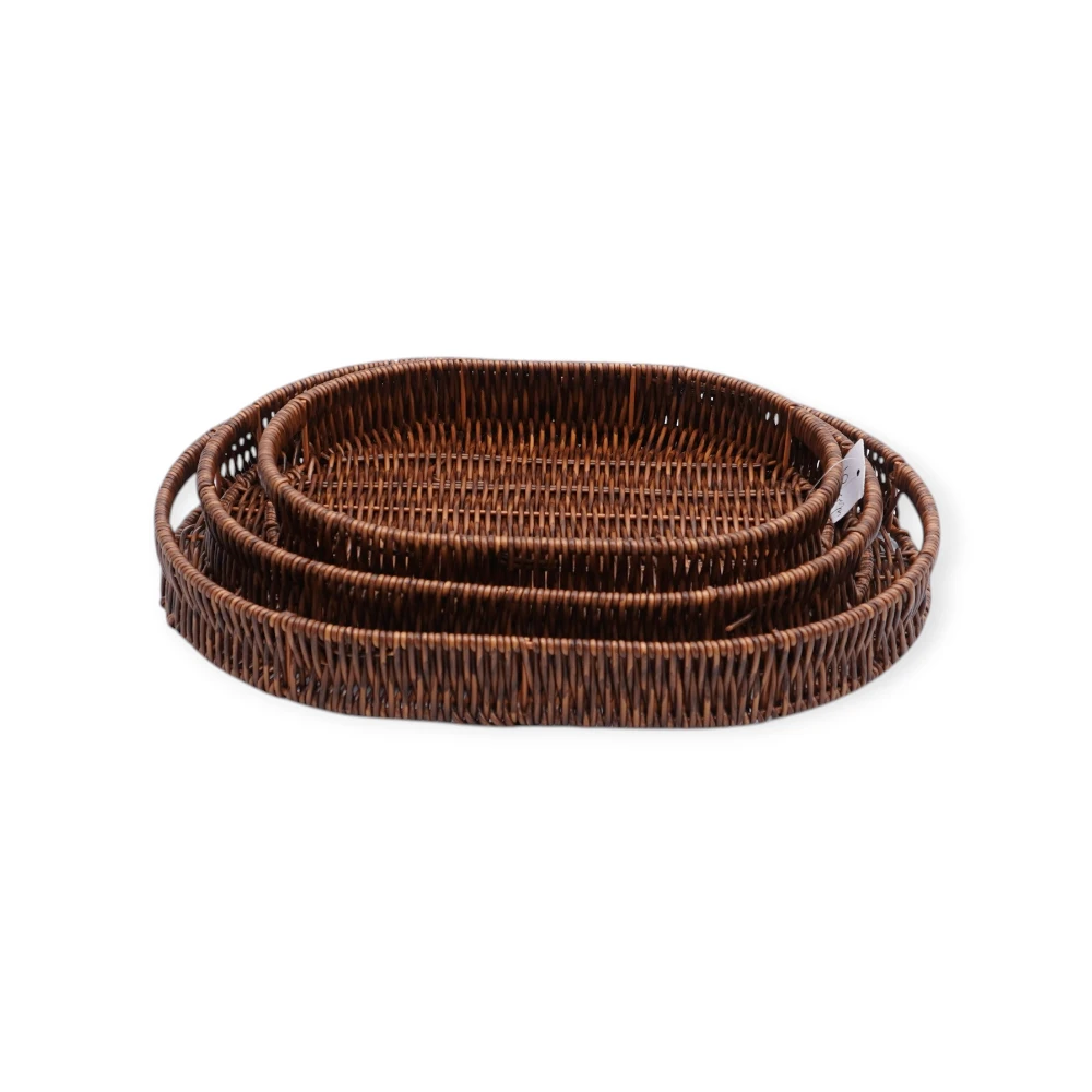 Wicker Tray - 9304-23 - მოწნული ლანგარი - 3 ცალი pg-85677color ყავისფერი 