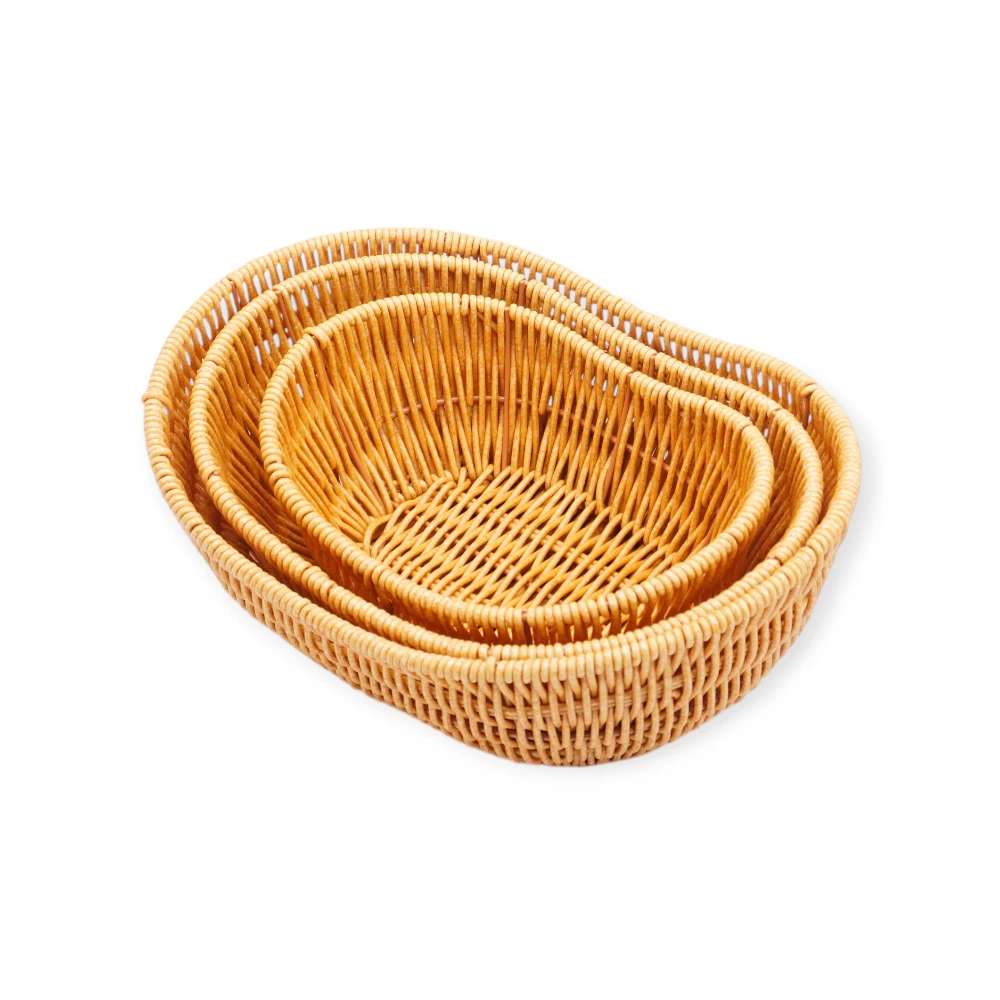 Wicker Basket - 9304-26 - მოწნული კალათი - ნაკრებში 3 ცალია pg-85680color ბეჟი 