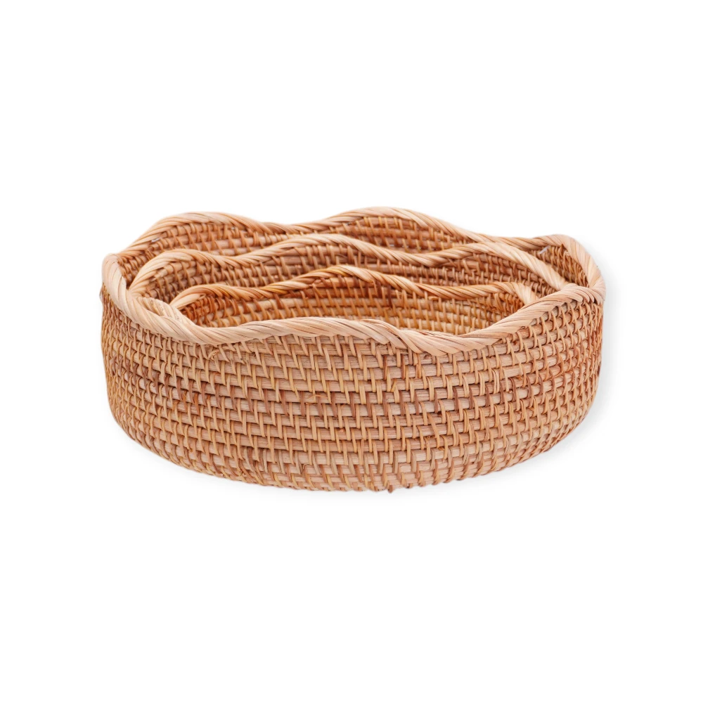 Wicker Basket - 9304-18 - მოწნული კალათი, ხის ფაქტურით - 3 ცალი pg-85720color ბეჟი 