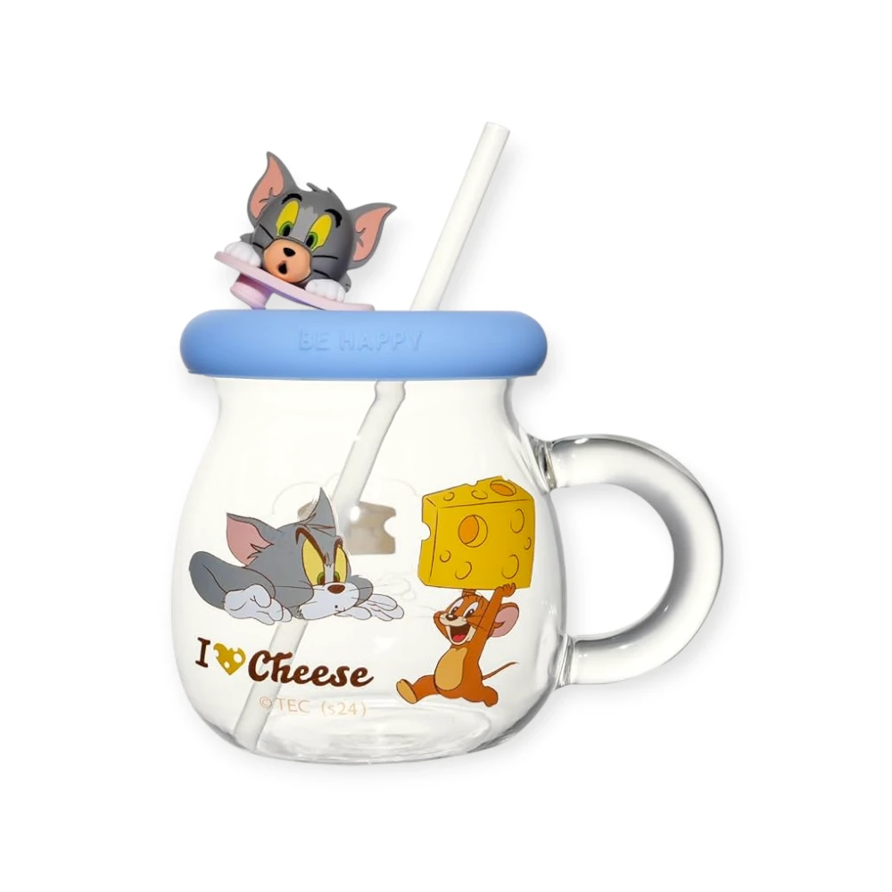 Tom & Jerry Glass Cup Mug - 7508-1 - მინის ჭიქა pg-85767color გამჭივალე 