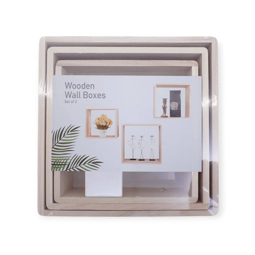 Wooden Wall Shelves Set - SY-14-tar - კედლის ხის ჩარჩო - 3 ცალიანი ნაკრები pg-85823color ბეჟი 