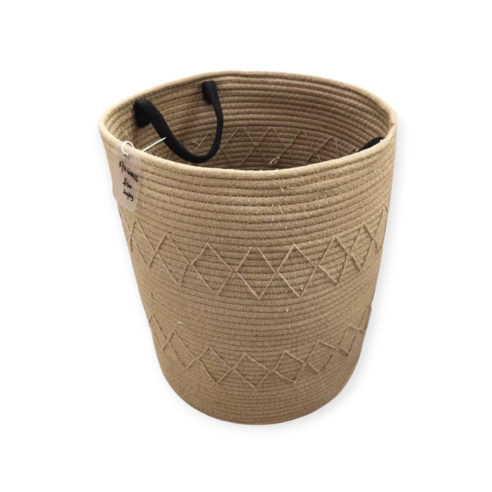 Woven Basket - 9304-60 - მოწნული სათავსო კალათა, 37x40x35 სმ pg-86034color ბეჟი 