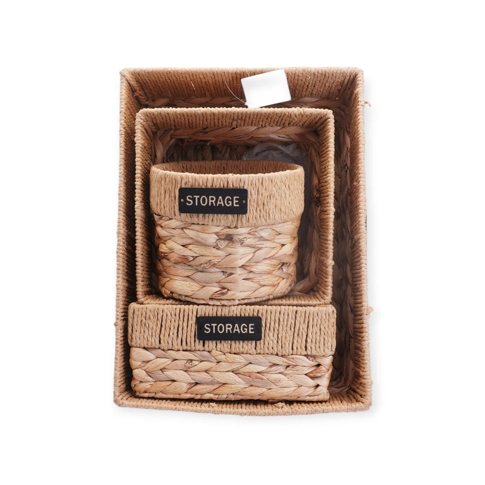 Woven Baskets Set - 9304-41- მოწნული სათავსო კალათების ნაკრები pg-86049 