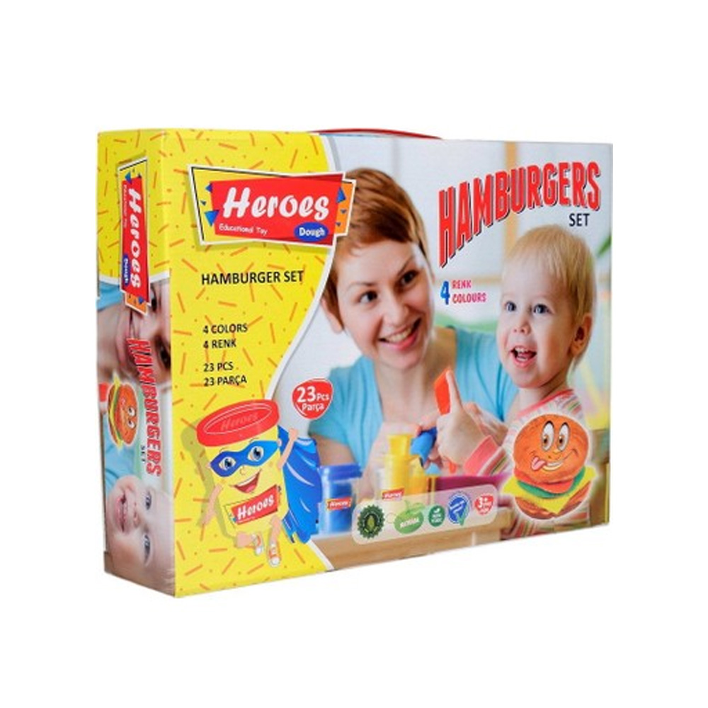 პლასტელინის ნაკრები - 4 ფერი Heroes - Hamburgers - Play Dough pg-79818color Multiple 