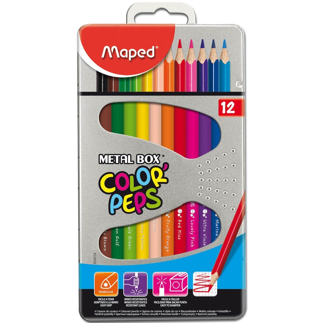 ფერადი ფანქარების ნაკრები - MAPED - 832014 - Color Peps Metal Box, 12 colors pg-03256color მრავალფერიანი 