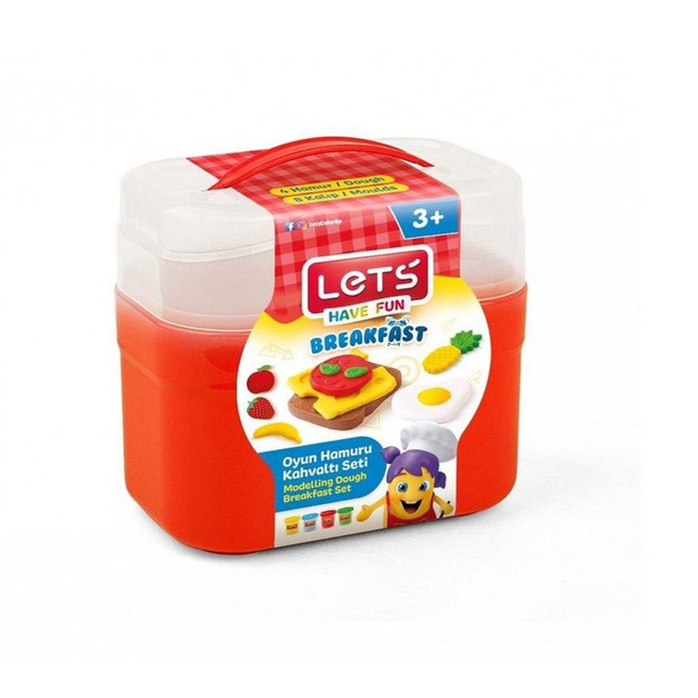 LETS L-8496 - Play Dough - Breakfast - პლასტელინის ნაკრები 4 ფერი pg-79976  color Red 