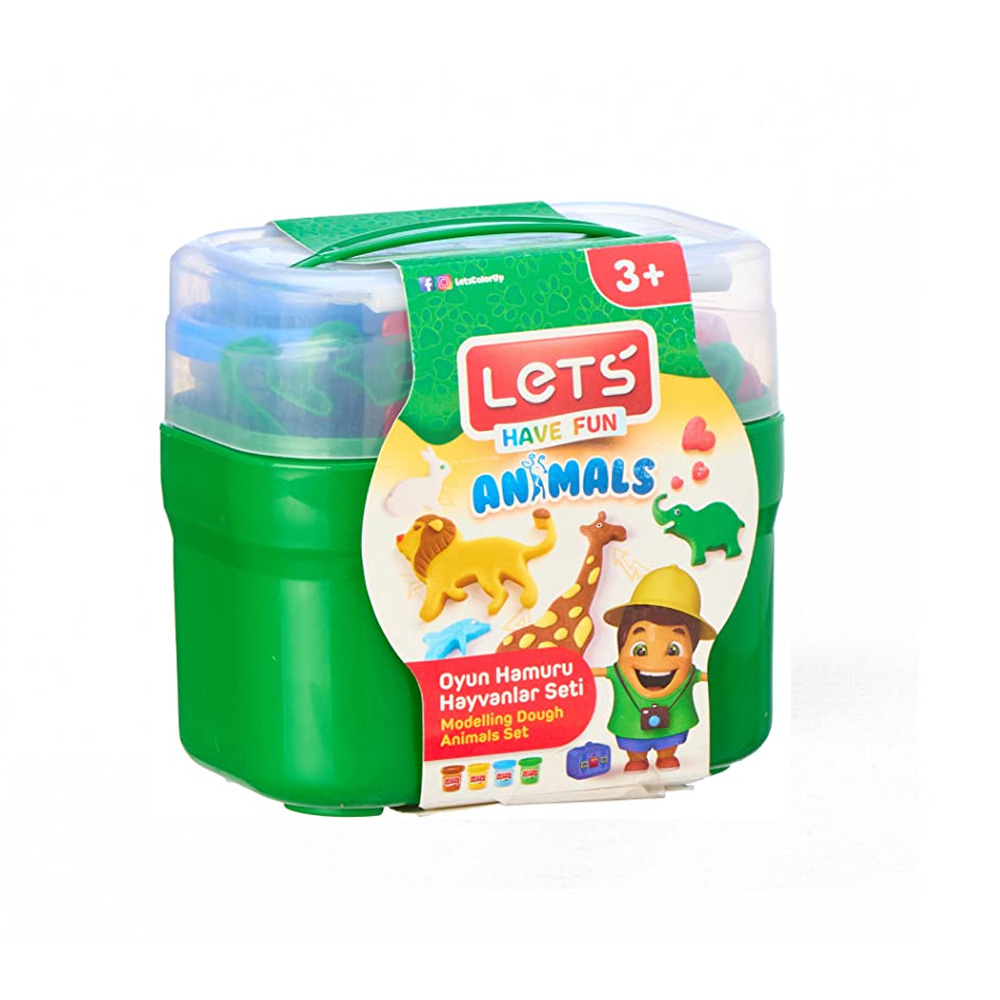 LETS L-8498 - Play Dough - Animals - პლასტელინის ნაკრები 4 ფერი pg-79978  color Green 