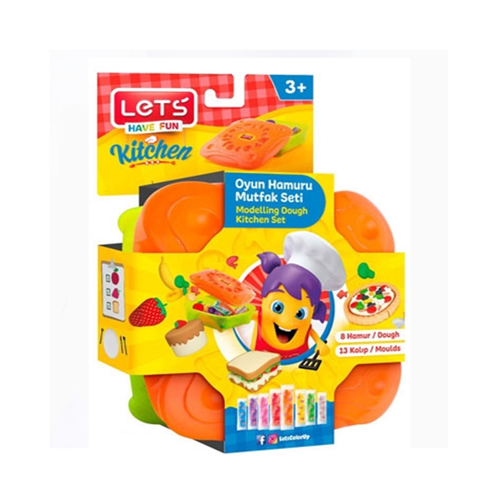 LETS L-8485 Play Dough - Kitchen - პლასტელინის ნაკრები 8 ფერი pg-79981color Orange 